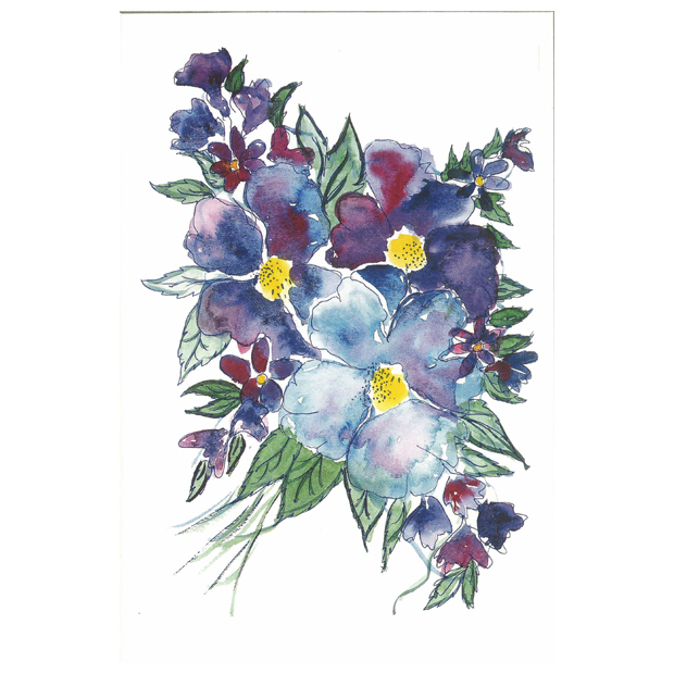 Vårkort Blå blomster
