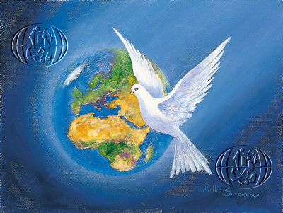 Fredens Vingar, målad av Mun- och Fotmålaren Philip Swanepoel